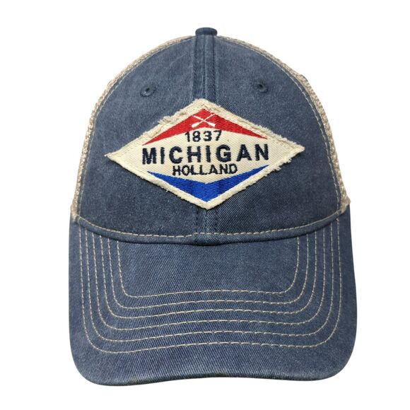 1837 Michigan Holland Snapback Trucker Hat Multi OS Adjustable Mesh Back Blue84 - Picture 1 of 8